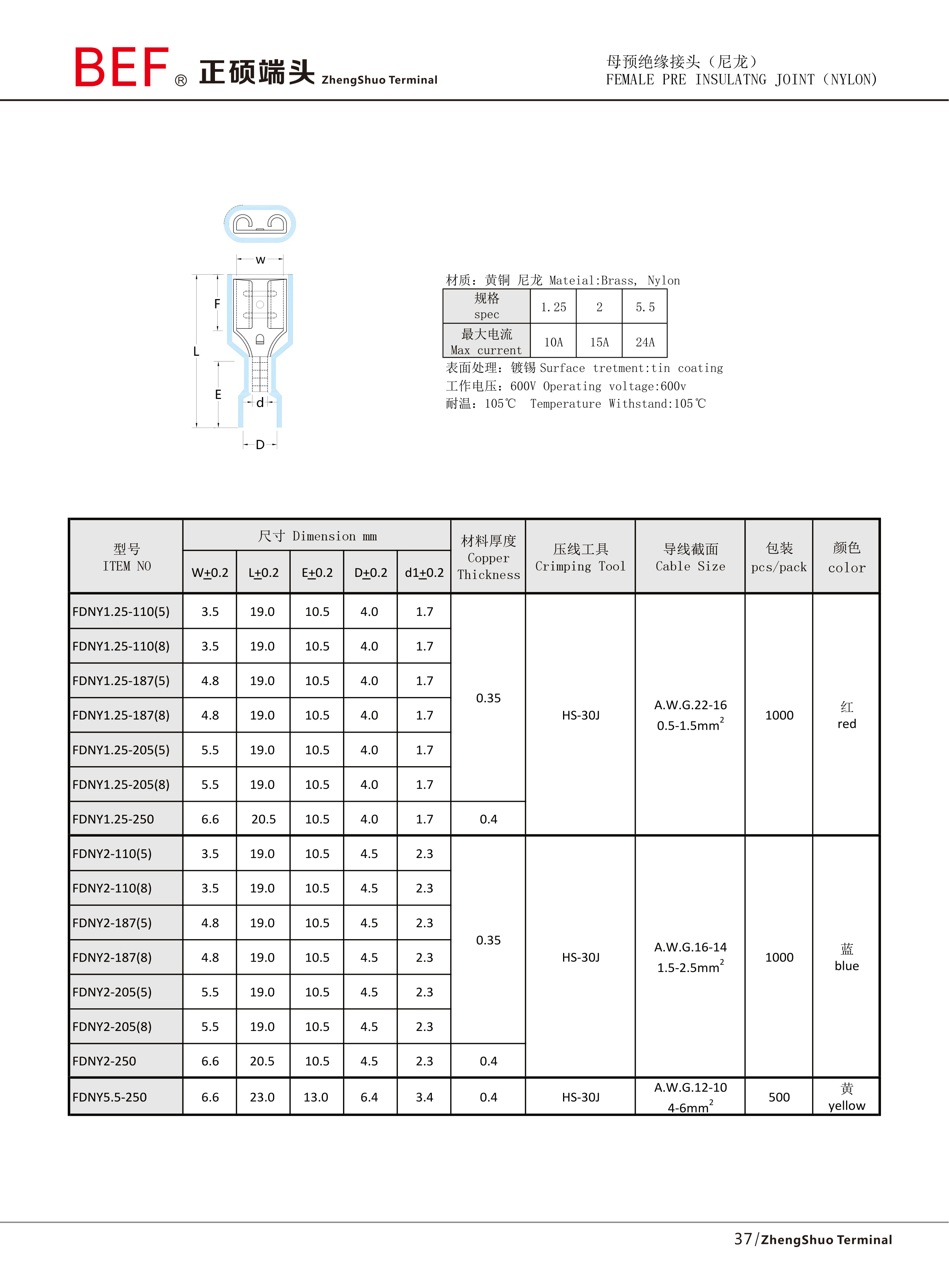 FDNY母预绝缘接头技术参数