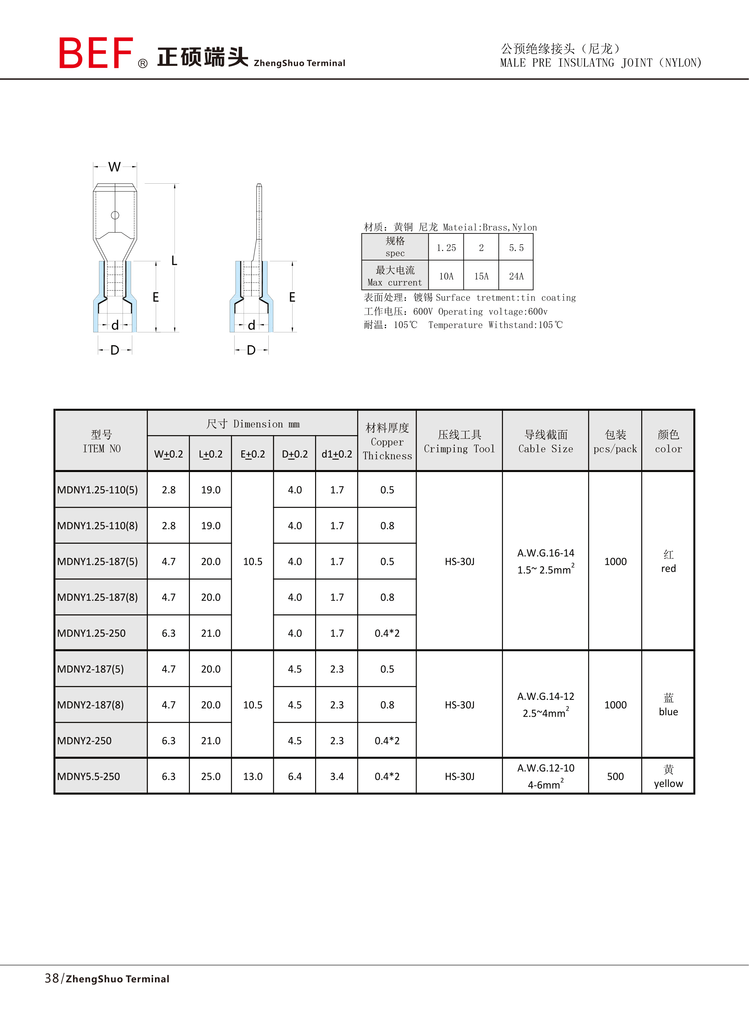MDNY公预绝缘接头技术参数